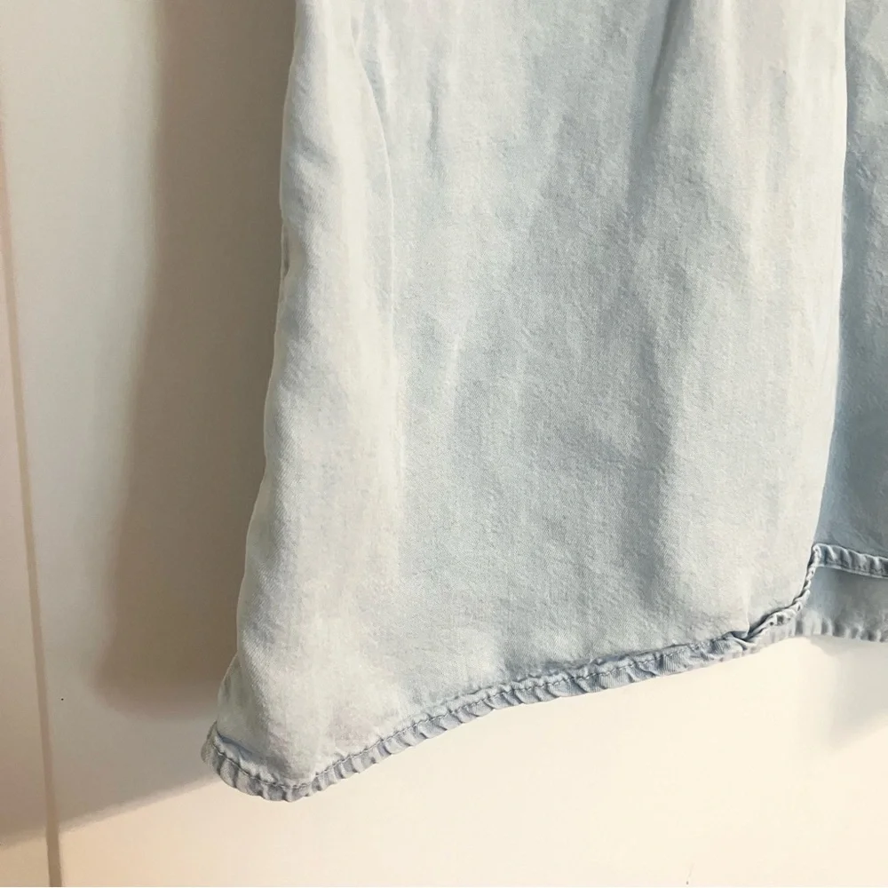 Forever 21 Chambray Shift Dress Light-Wash Denim Mini Shirt Dress‎ Women’s Sz S - Picture 4 of 9